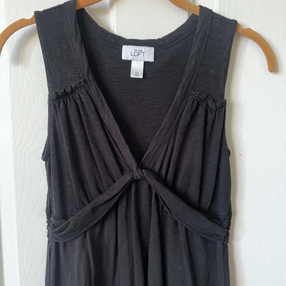 LOFT Black V-Neck Sleeveless Dress